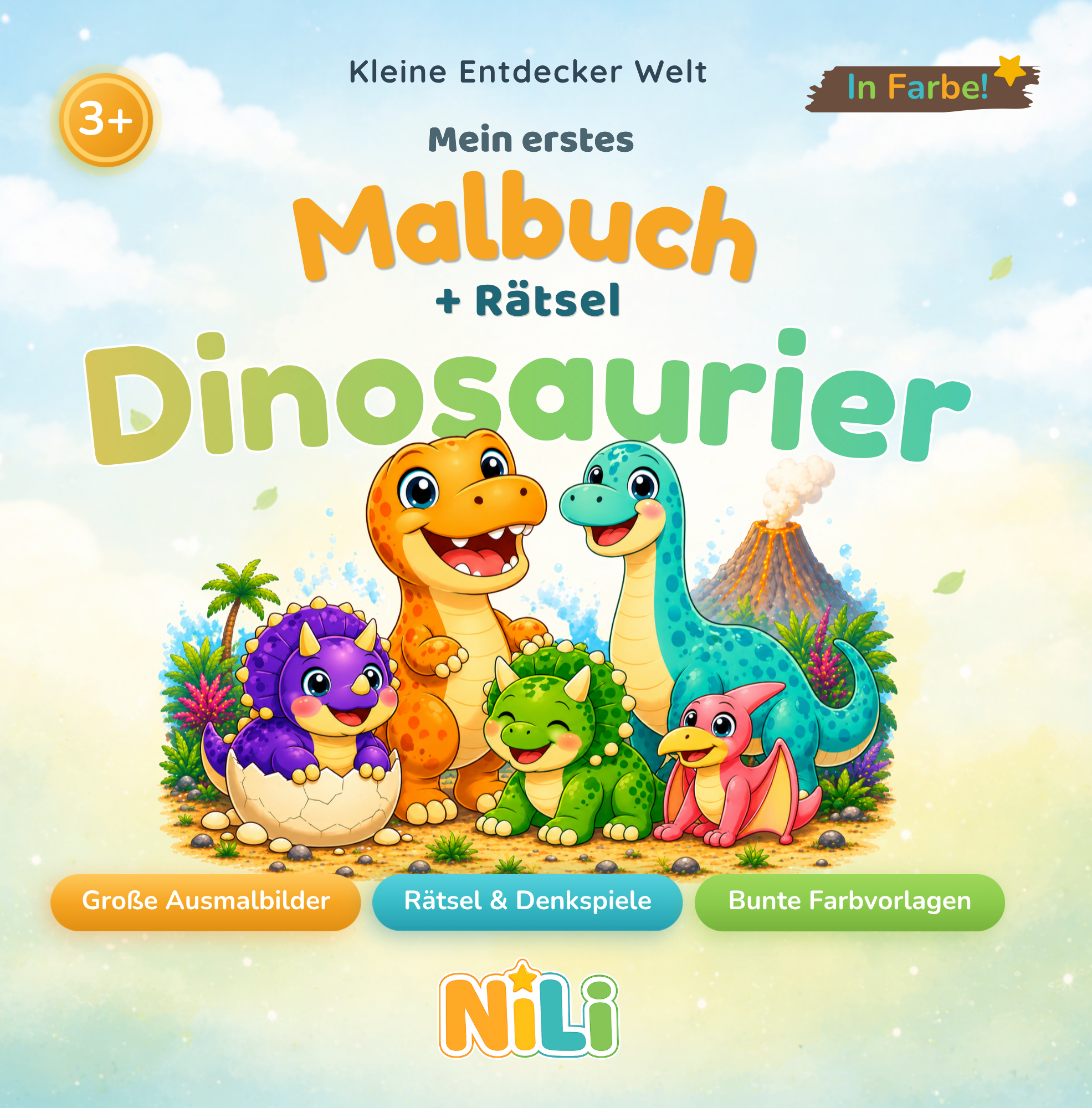 Cover vom Kinderbuch Mein erstes Malbuch Dinosaurier von Nico & Lilly Kinderwelt