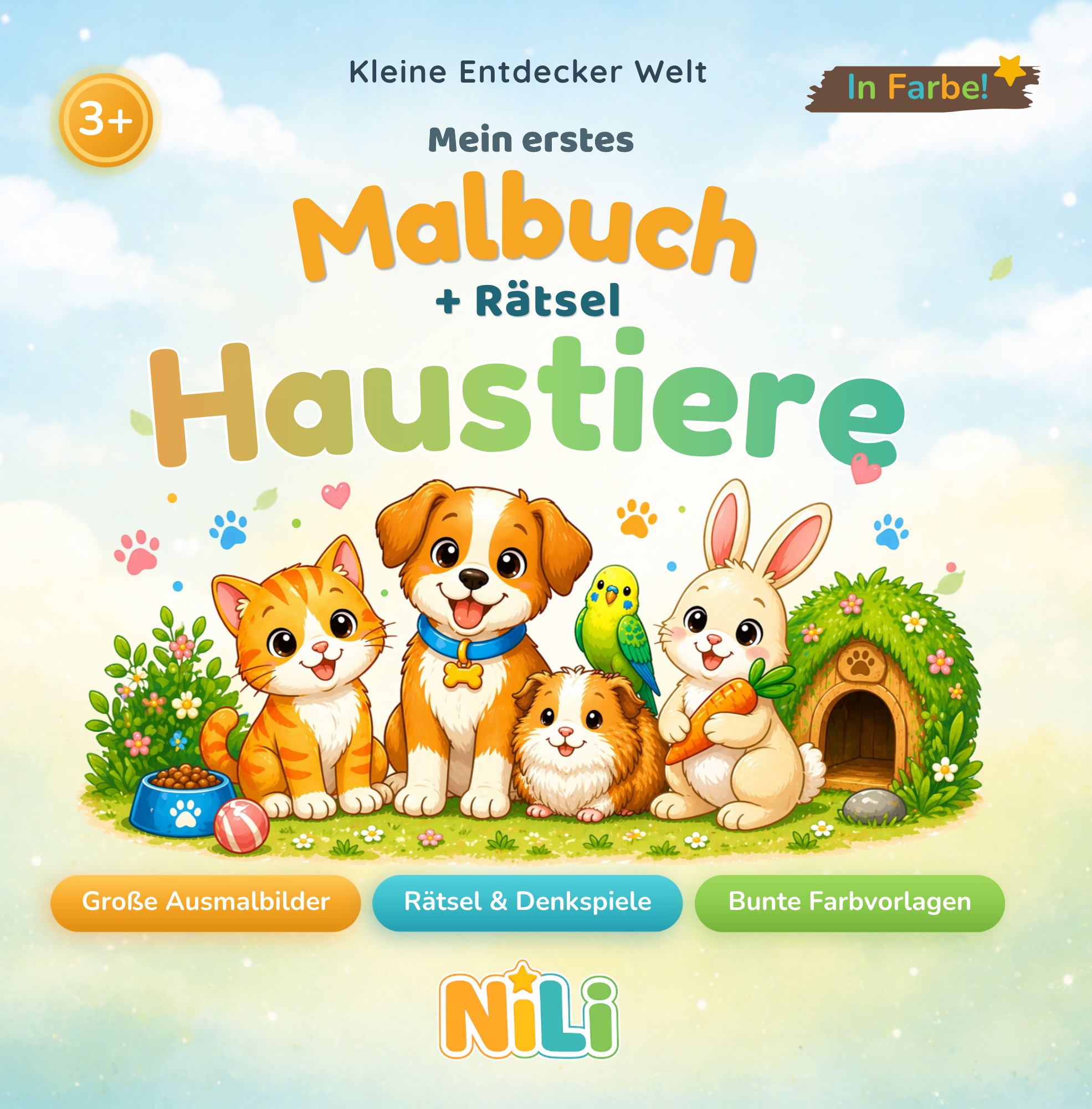 Cover vom Kinderbuch Mein erstes Malbuch Haustiere von Nico & Lilly Kinderwelt
