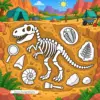Dino-Ausgrabung mit Dinosaurierskelett zum Ausmalen