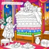 Prinzessin auf der Erbse als buntes Märchenmotiv zum Ausmalen