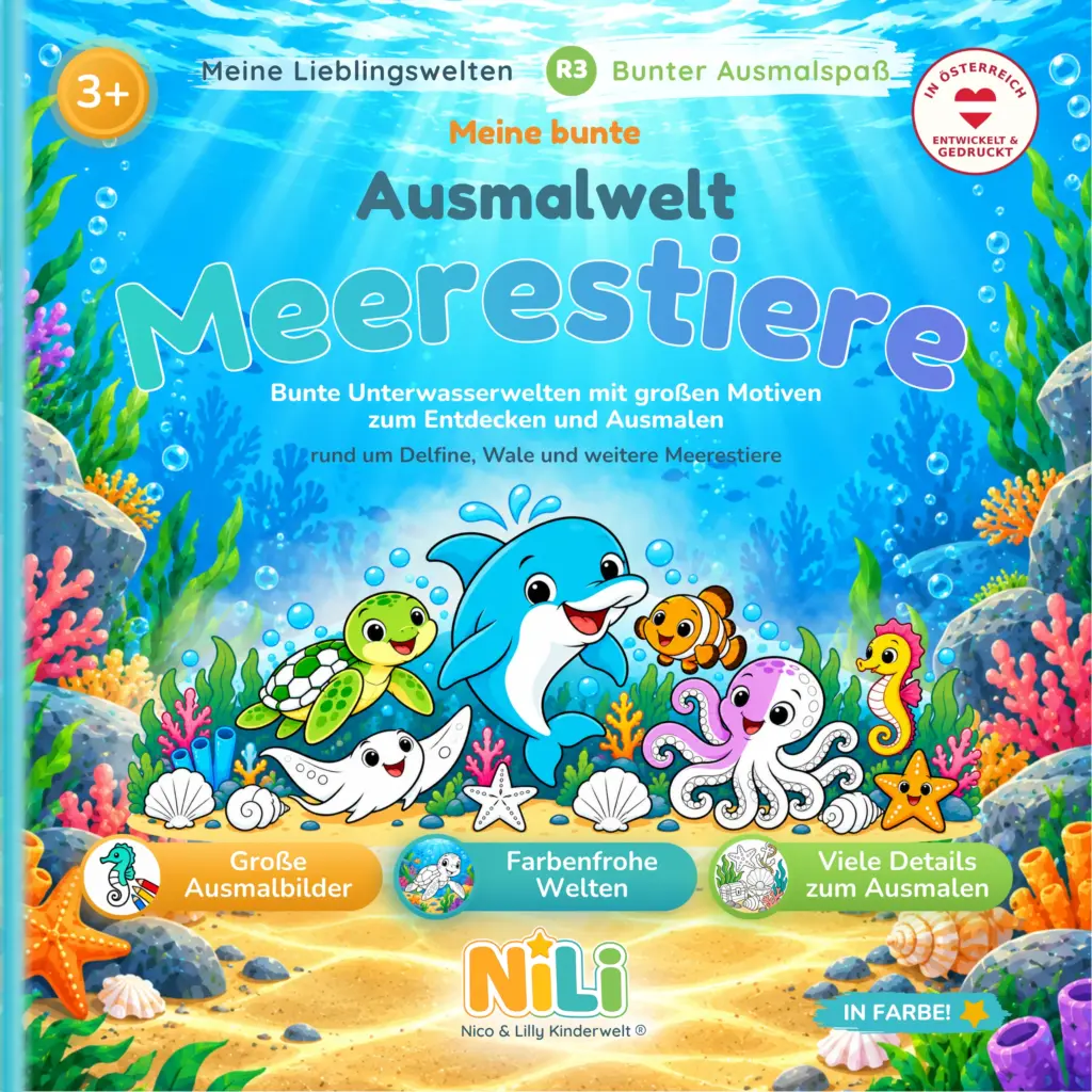 Malbuch Meerestiere für Kinder – Meine bunte Ausmalwelt von Nico & Lilly