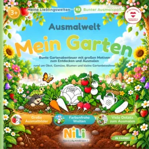 Malbuch Mein Garten für Kinder – Cover