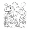 T-Rex-Ausmalbild aus dem Malbuch Dinosaurier