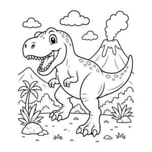 T-Rex-Ausmalbild aus dem Malbuch Dinosaurier