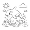 Delfin-Ausmalbild aus dem Malbuch Meerestiere