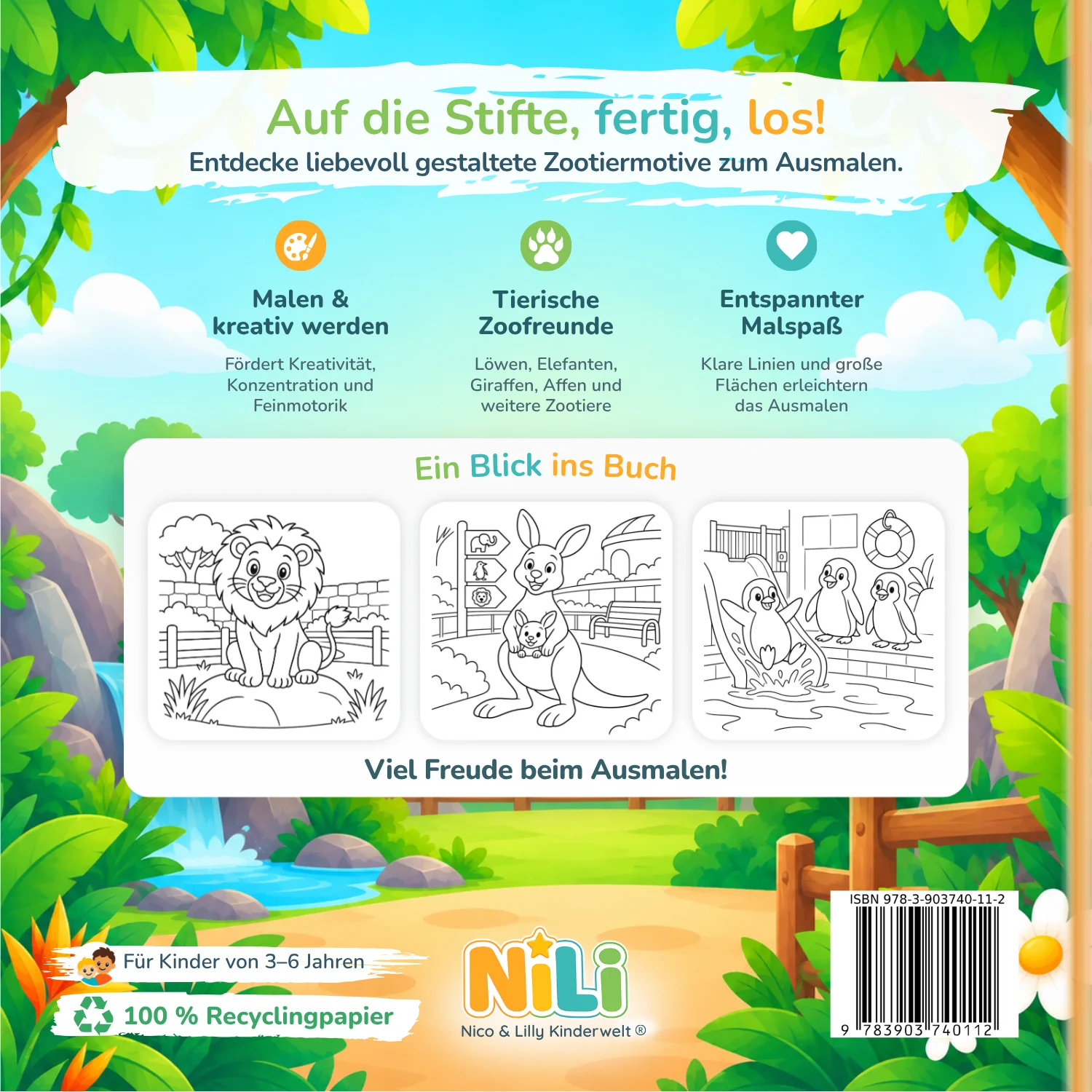 Rückseite von Mein großes Malbuch – Zootiere